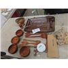 Image 1 : Wooden Tray, Dishes, Punch Set & Glasswares