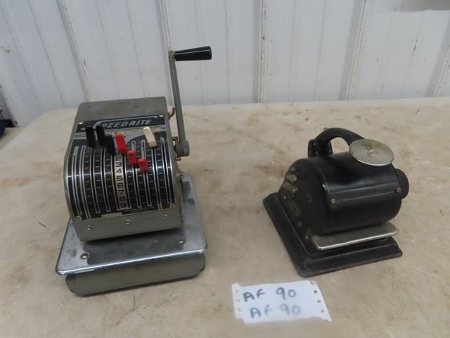 Speedrite Adding Machine Protectograph- Model H Machine & Speedrite Check Printer - McSherry ...