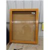 Image 1 : Oak & Glass Display Case w/ Key 30" x 36" x 11"