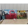 Image 1 : Canvas Painting- Yesterday Gas Station pick up Truck 23" x 35" & yesterday Old Farm Site w/ Deer 16"