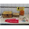 Image 1 : 2 Nesting Fly the World cases biggest 10"x19"x14" Wooden Safety Organizer, Toy Planes-1 is Dinky Boe