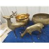 Image 3 : 5 Brass Items - 2 Planters, 2 Deer Ornaments biggest 12" x 8" , 1 Crocodile Nut Cracker