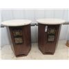 Image 1 : 2 Empire Model 6000 75 Watt End Table Speakers with Marble Top 24" Tall 18" Round - not sure if work