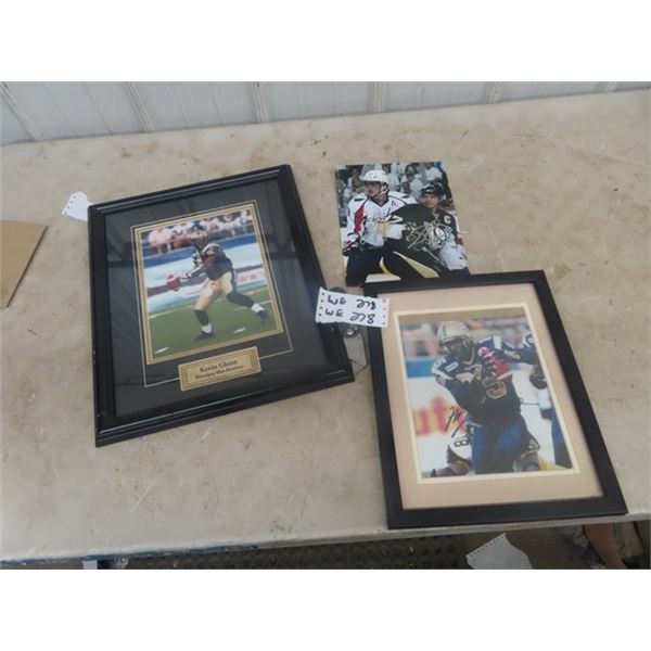 Autographed Sports Picture - NO Certificate including Wpg Bombers - Kevin Glen , Crosby/Ovechkin