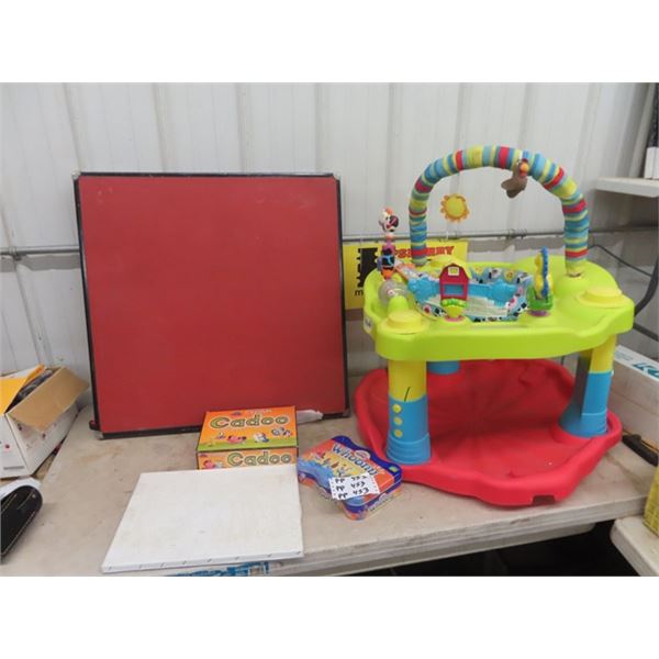 Exersaucer Toddler Station, Folding Card Table, 2 Cranium games & Paint by numbers