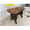 Image 2 : Wooden Carved Stool/Stepper & Vintage Table Lamp