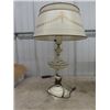 Image 3 : Wooden Carved Stool/Stepper & Vintage Table Lamp