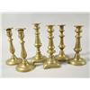 Image 1 : A group of six 19th and 20th Century brass candlesticks, thr