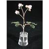 Image 2 : A Faberge style carved quartz and green jade rose with gilt 