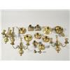 Image 1 : A collection of 20th Century brass candlesticks and sconces.