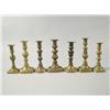 Image 1 : A group of seven 19th and 20th Century brass candlesticks.