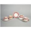 Image 1 : A group of seven Stick Spatter soft paste cups, saucers and 