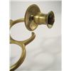Image 2 : A pair of 20th Century harp form three-arm brass candle scon