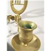 Image 4 : A pair of 20th Century harp form three-arm brass candle scon