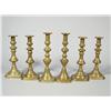Image 1 : A group of six 19th Century brass candlesticks.