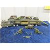 Image 1 : Japan Tin Army Car Hauler w/ 6 Vehicles & 2 Spring Loaded Launchers - Actively Firing w/ 5 Missiles 