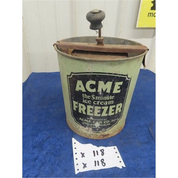 ACME Metal Ice Cream Maker 9" x 8.5"