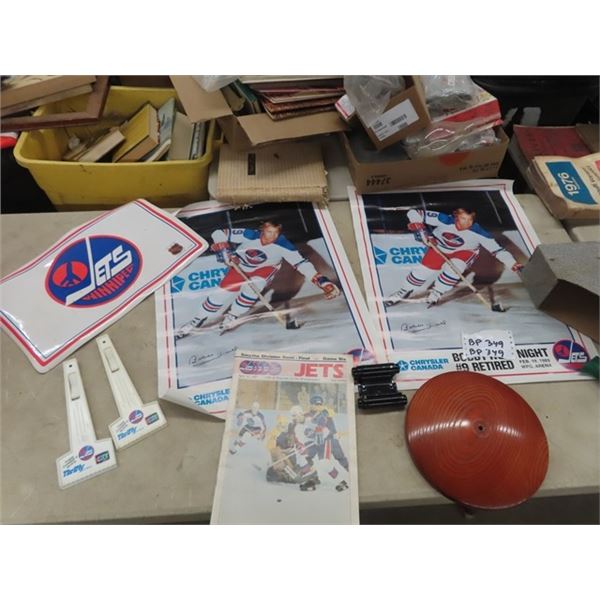 2 Bobby Hull  'Last Game' Posters, 1987 Jets Magazine & other Memorbilia