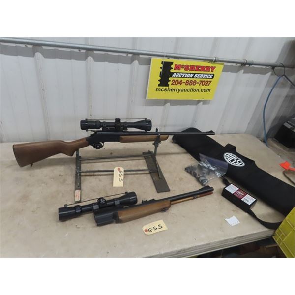 Rossi Interchangeable SS  CAL : 243 win & 50 Cal Serial # CA0048916000563 comes with 2 Scopes,  Soft
