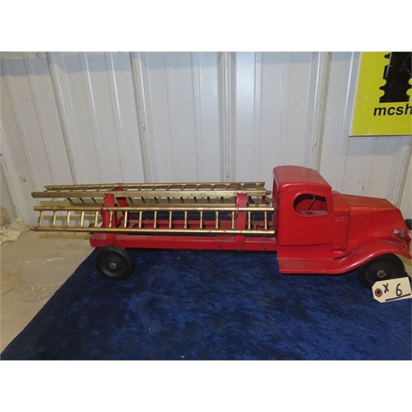 'Turner' Pressed Metal Fireman Ladder Truck 28" L x 8" H x 7" W