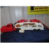 Image 1 : 'Mar Auto Transport Pressed Metal Truck & Trailer with Plastic Car & Box 23" L x 5" H x 4" W