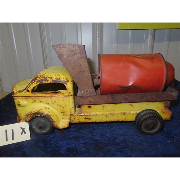 Pressed Metal Cement Truck 12" L x 7" H x 4.5" W