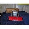 Image 4 : Marx Aluminium Tractor & Trailer Wind Up with Box Working 16" L x 5.5" to top of man x 4" W