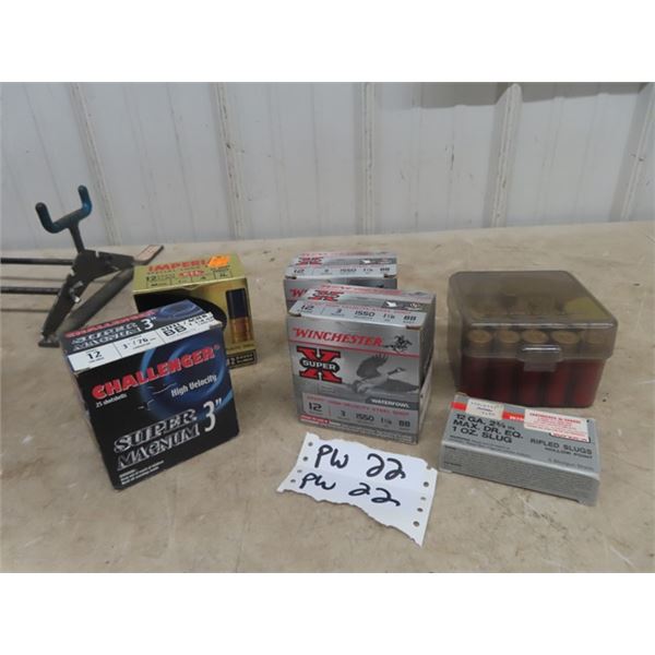 12 Gauge Ammo; 93 Rounds 3" , 25 Rounds 2 3/4" 4 Rounds 2 3/4" Slugs