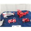 Image 1 : 4 Hallmark Kiddie Car Classics, Pedal Cars & Plane including Red Baron with Boxes