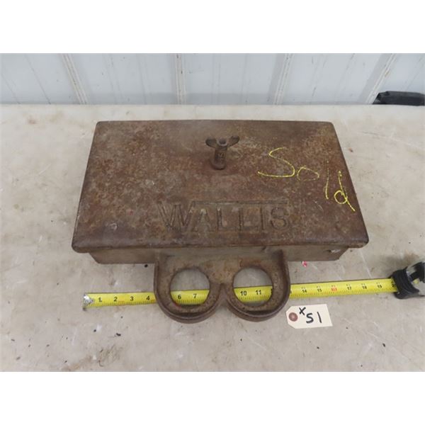 Wallis Tractor Cast Tool Box with Oiler Holder 4" H x 18" W x 14" D