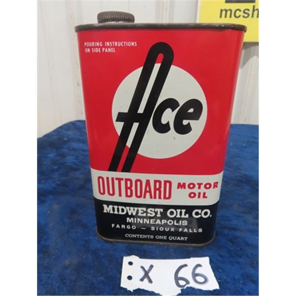 Ace Outboard Motor Oil Tin 1 Quart