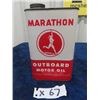 Image 1 : Marathon Outboard Motor Oil Tin 1 Quart