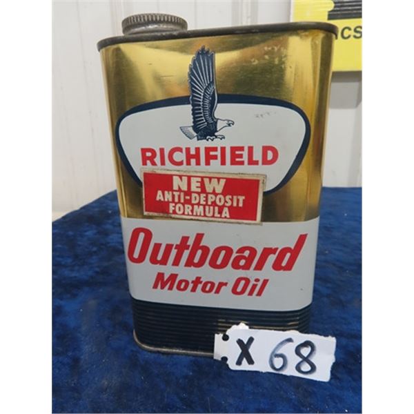 Richfield Outboard Motor Oil Tin 1 Quart