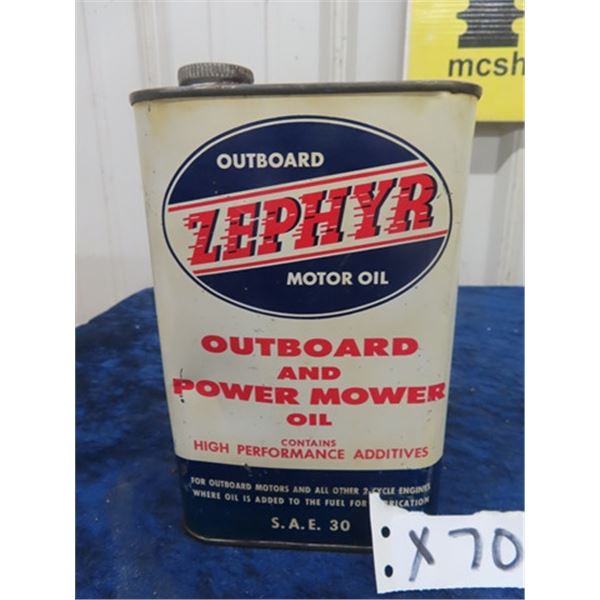 Zephyr Outboard Motor Oil Tin 1 Quart