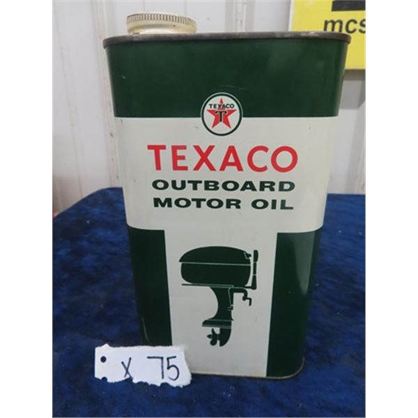 Texaco Outboard Motor Oil Tin with Product 1 Quart