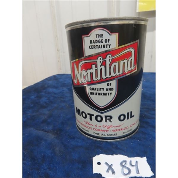 Northland Motor Oil Tin with Product 1 Quart
