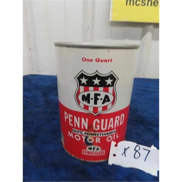 M-F-A Motor Oil Tin with Product 1 Quart