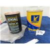 Image 4 : 1) Kendall Motor Oil tin 1 Quart with Product, 1) Ultramar Motor Oil Tin 1 Quart