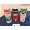 Image 1 : 3 Outboard Motor Oil/Lubricant Tins all 16 oz 1) Quaker State, 1) Johnson, 1) Castrol with Product