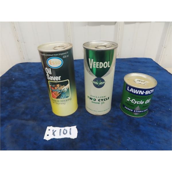 3 Items with Product;1) Lawn Boy 2 Cycle Oil 8oz, 1)Vedol 2 Cycle Oil 16oz & 1) Esso Oil Saver 16 oz