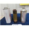 Image 2 : 3 Tins; 1) Dew-Coated Outboard Oil 1 US Quart, 1) Red Devil Liquid Soot Remover 1 Pint & 1) Prestone