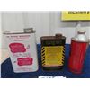 Image 3 : 3 Tins; 1) Dew-Coated Outboard Oil 1 US Quart, 1) Red Devil Liquid Soot Remover 1 Pint & 1) Prestone