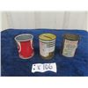 Image 2 : 3 Tins; 1) Mohawk MOtor Oil 4oz No Lid, 1) City Service Koolmotor Oil with Bank Lid 4oz & 1) Kleanfl