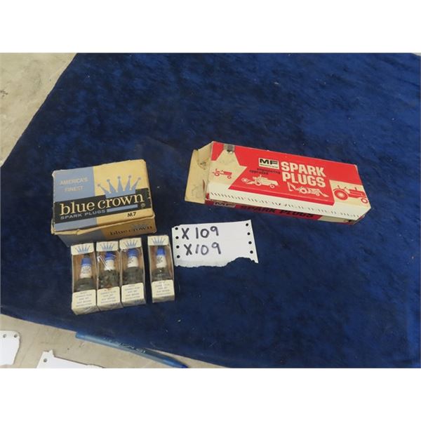 Spark Plugs; 8-Blue Crown with Box & 8- Massey Ferguson with Box - New Old Stock