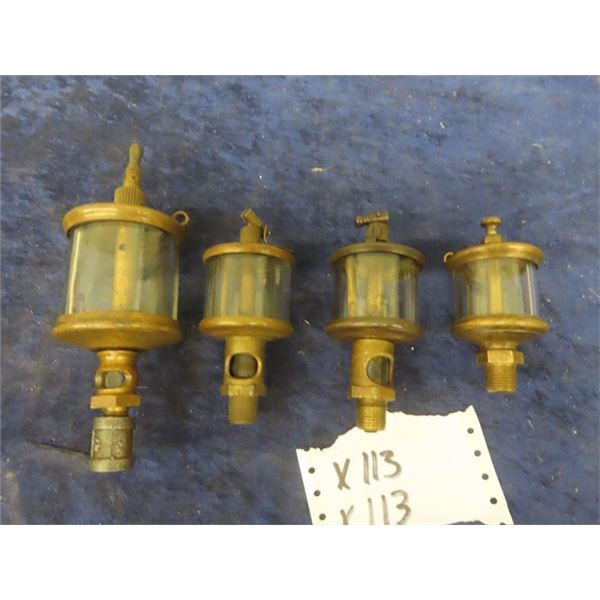 4 Brass & Glass Oilers