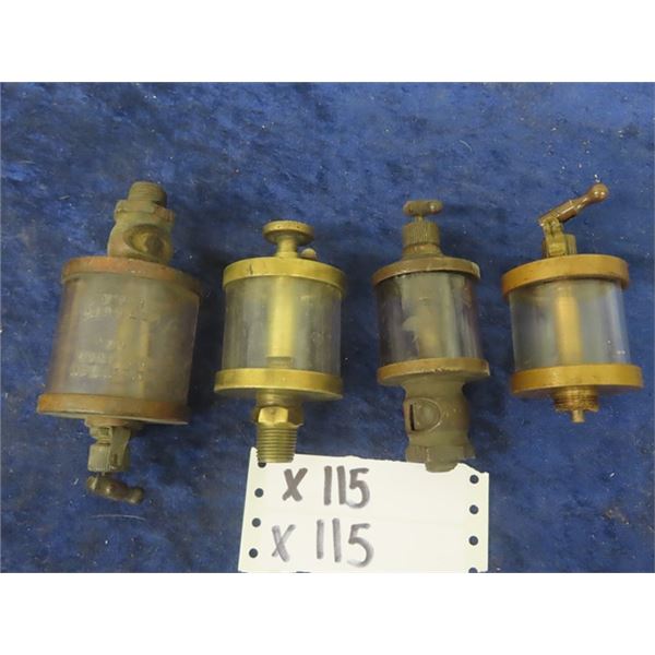 4 Brass & Glass Oilers