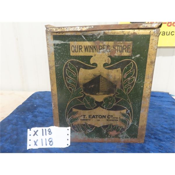 T. Eatons WPG Store Coffee Tin 11.5" x 8.5" x 9.5"