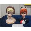 Image 1 : 2 Barbie Head Vases 8" Tall