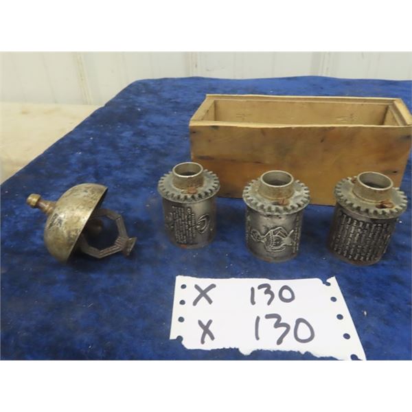 3 Printing Press Rolls with Fitted Box & Lobby Bell