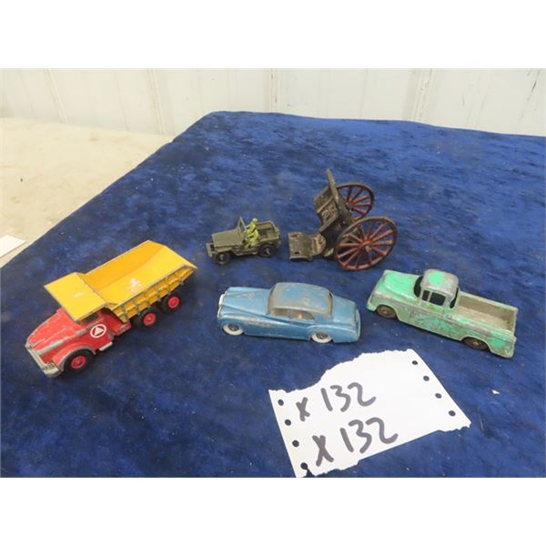 4 Toy Cars;1) Lesney Matchbox, 1) Alonestar, 1) Tootsie